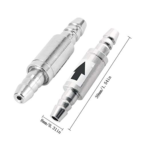 2 PCS Stainless Steel One Way Check Valve,Air CO2 Line Tubing Regulator for Anti-Backflow Non-Return in Aquarium System