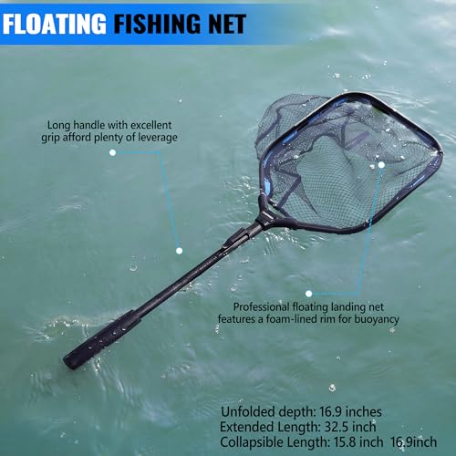 PLUSINNO Fishing Gear,Fishing Backpack with Floating Fishing Net,Tackle Boxes,Waterproof Fishing Tackle Bag,Fishing Gifts for Men - color: Black Camo Backpack With Fishing Net