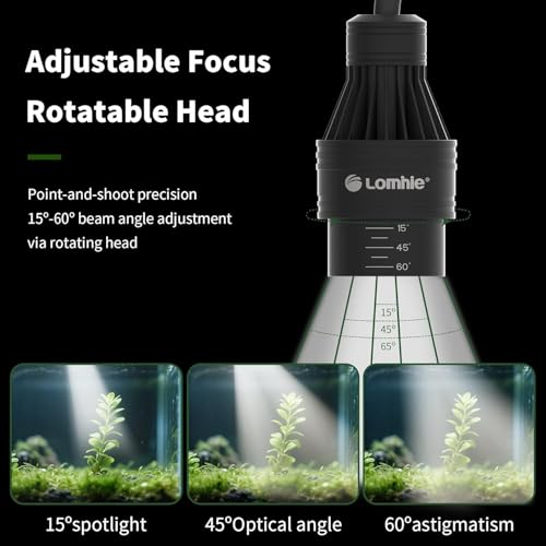 Lominie LED Aquarium Light Full Spectrum 15°-60° Adjustable Aquarium Focus Light Spotlight for Saltwater Freshwater Fish Tank（A15 Freshwater/Saltwater） - size: A15 General