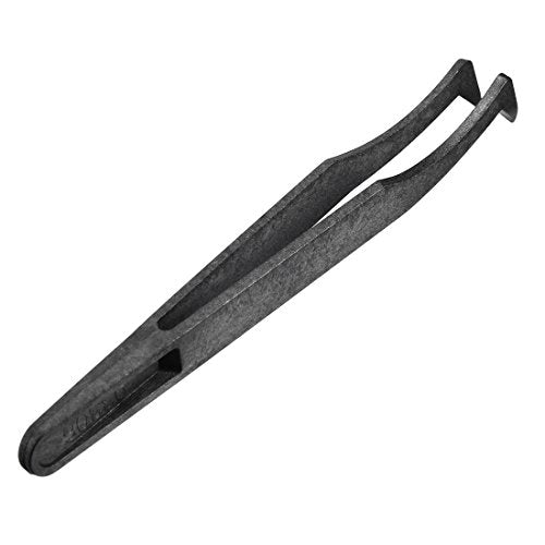 uxcell Plastic Anti-static Tweezers, Precision Curved Tip for Jewelry Craft DIY Beauty Electronics Repair Tool Black - style: Curved Tip