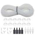 ALEGI 25 Feet 3/16 Inch Standard Aquarium Silicone Airline Tubing with Air Stones, Check Valves, Suction Cups and Connectors for Fish Tank, Hydroponics (Semi-Transparent) - color: Semi-Transparent
