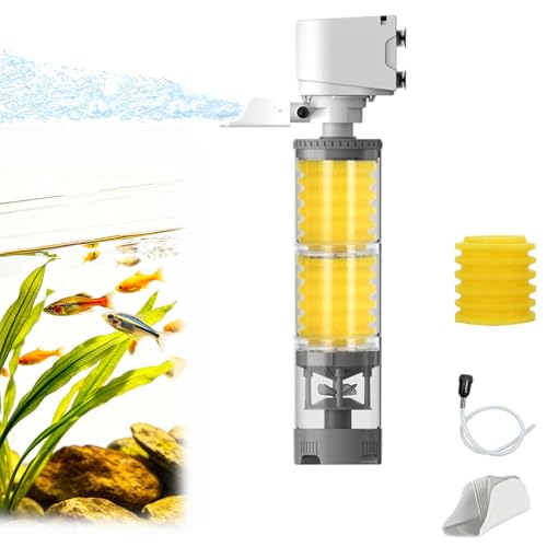 Aquarium Silent Motorized Filter, Lightweight Quiet Fish Tank Filter with Rapid Purification Powerful Decontamination, 4 Stage Filtration System for Crystal-Clear Water & Healthy Fish (25W) - color: 25W