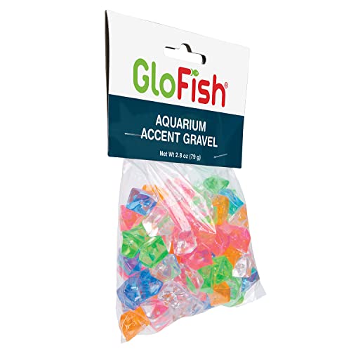 GloFish Accent Gravel for Aquariums, 2.8 Oz - color: multicolored gems, size: 2.8 Oz