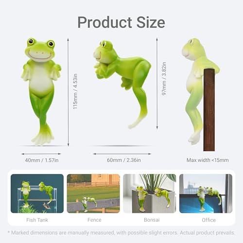 2PCS Frog Figurines Plant Garden Statue Ornament, Funny Plant Decoration for Bonsai Succulents Aquariums Home Pots, Creative Gift for Plant Parents (2 Unique Styles) - style: Frog2