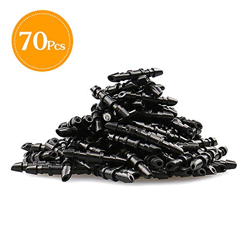 70 Pack Drip Irrigation Universal 1/4" Barbed Coupling Fitting, Barbed Connectors for 1/4" Drip Tubing - size: 70P-Coupling Fittings