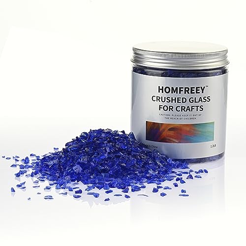 Dark Blue Broken Glass Pieces,3-6mm Crushed Glass Chips for Resin Art Making,Flower Pots Vase Filler and Aquarium Fish Tank Gravel Home Decorations(1.2 Lb) - color: Dark Blue