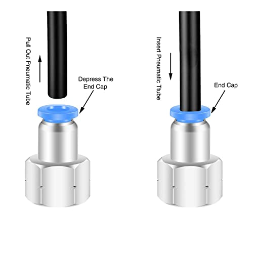 1/4 Female Npt Push to Connect Fittings,CEKER 4MM x 1/4" NPT Female Thread Air Fittings 4MM Quick Connect Air Lines Fittings Pneumatic Tubing Fitting Push in Connector 5Packs - size: 4MM X 1/4" FNPT