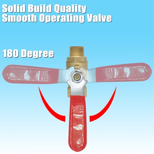 Heavy Duty 1/4 inch NPT Brass Ball Valve Air Compressor Shut Off Valve, 1/4" Male NPT x 1/4" female NPT (2Pcs) - size: 1/4" ball valve(2Pcs)
