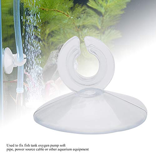 50pcs Aquarium Sucker Clips, Fish Tank Airline Tube Holders, Ultra Strong Suction Cup Clamps for Oxygen Pump Hose and Power Cables, Transparent Rubber Hose Holder Clips for