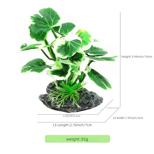 JGbaby Artificial Aquarium Plants,Fish Tank Decorations Betta Leaf Hammock 4in Realistic Silk & Plastic Plants, Hideout Decor for Betta. Goldfish,Reptiles,Small Tanks (Green Type-E) - color: Green Type-e, size: 4 inches