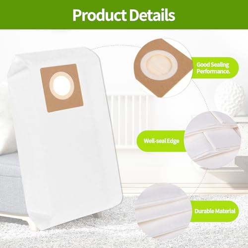 Gudotra 15 Packs AH10143 Upright Bags Replacement for Hoover Commercial HushTone CU2 Vacuum Cleaner CH54013 CH54015 CH54113 CH54115 Replace Part AH10143, White - color: White