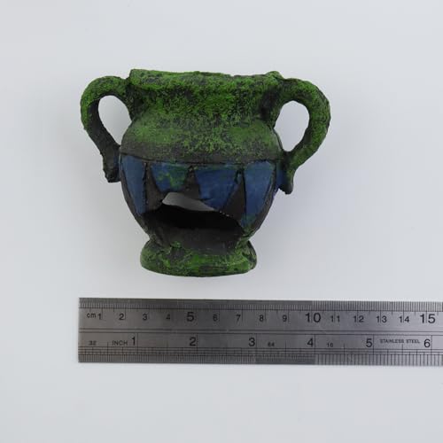 1 Pcs Aquarium Decorations Rock, Fish Tank Resin Ornaments, Shrimp Hollow Hideout House, Fish Shrimp Tank Decor Cave for Hiding, Vase Design - size: 3.9"x2.5"x3"/100x64x77mm(LxWxH)