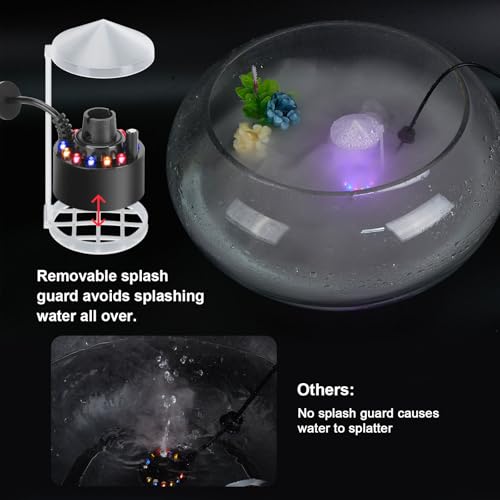 FITNATE 350ml/H Mist Maker Fogger,12 LED Color Ultrasonic Fogger, with Adjustable Fog Controller,Perfect for Water Feature, Halloween and Other Holiday Decorations - color: Sliver