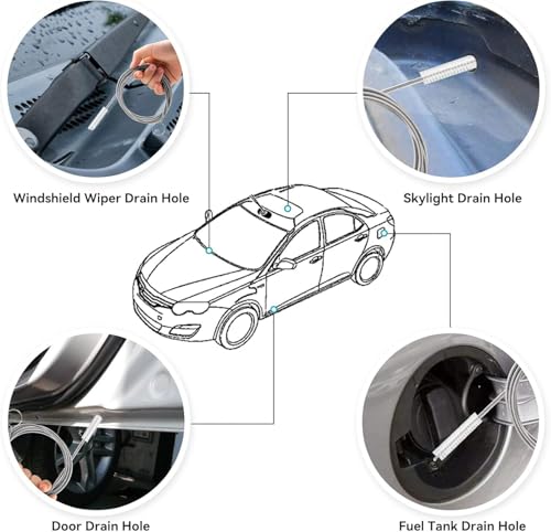 2 Pack 80 Inch Long Flexible Drain Brush, Sunroof Drain Cleaning Tool for Ice Maker, Refrigerator, Straw & Feeding Tube