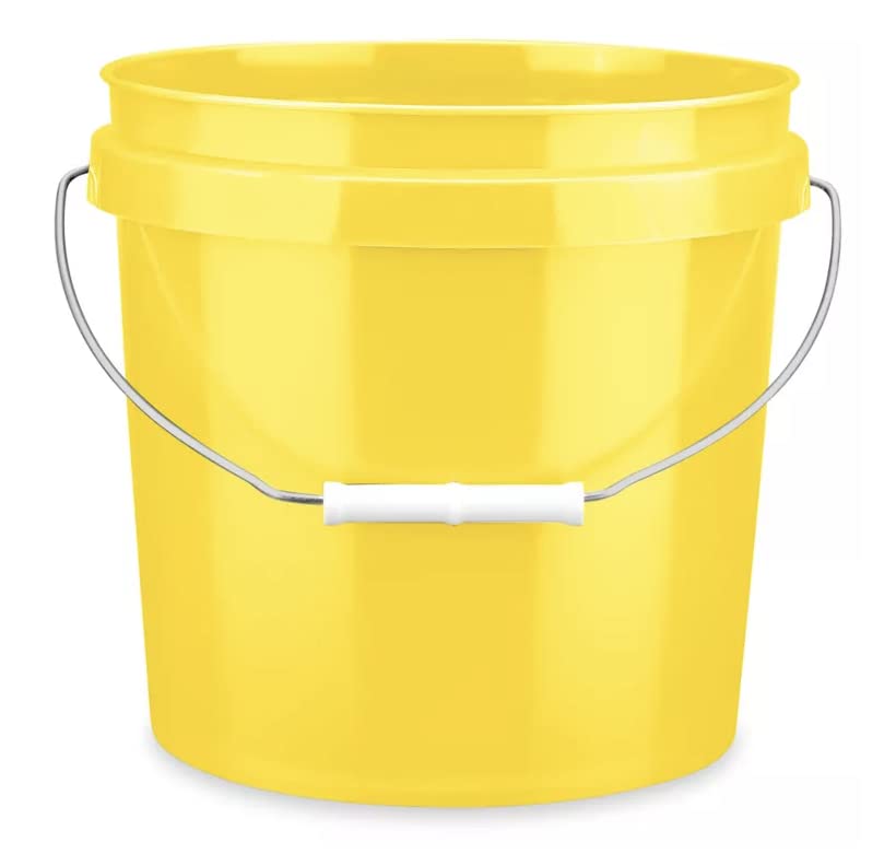 House Naturals 2 Gallon Black and Yellow Plastic Buckets Without lids BPA Free Food Grade Made in USA Pail (Pack of 2)