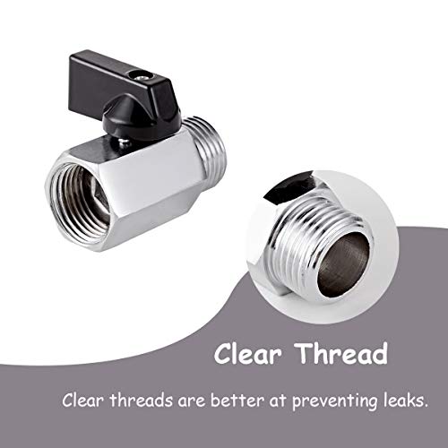 2 Pack Brass Mini Ball Valve 1/2" NPT Female x Male Thread Shut-Off Valve - size: 1/2" NPT