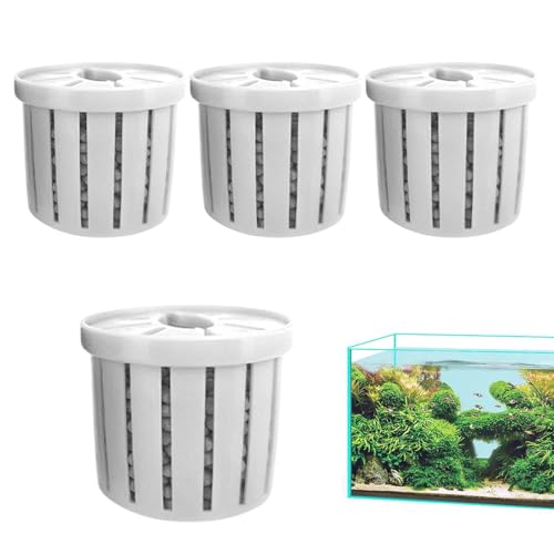 Aquarium Plant Cup, Aquatic Holder Pot, Container with Porous Design, Tool with Sturdy Build, Garden Supply, 4 Piece Decoration for Pond Wall Corner Shelf Terrarium Tank Patio Balcony Home