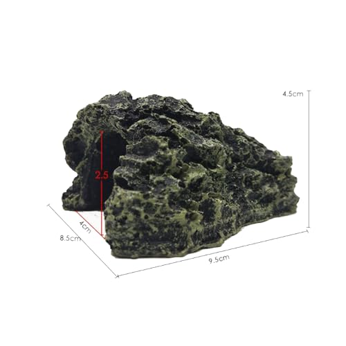 Reptile Hideout Cave,Resin Rock Hides Habitat Decor Fish Tank Decorations Shelter Tortoise Basking Terrace Pet Terrarium Nest Decoration for Gecko,Spiders,Frogs,Fish,Turtles and Hermit Crabs - color: Small