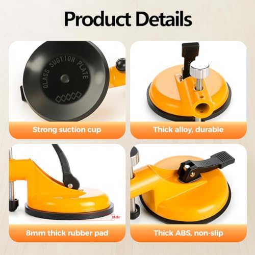 Adjustable Height Setter - Professional Countertop Leveling Tool, floor gap fixer tool, suction cup leveler for Flooring Gap Fix, Stone Slab Alignment, Repair & Seam Leveling (yellow) - color: Yellow