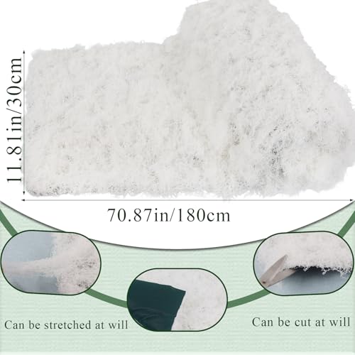 Moss Table Runner Fake Moss Rolls for Decoration 12" x 71" Artificial Moss for Plants Indoor White Faux Grass for Planters Crafts DIY Table Centerpieces Fairy Garden Floral Wedding 30 x 180cm - color: White, 12 X 71 Inch/30x180cm