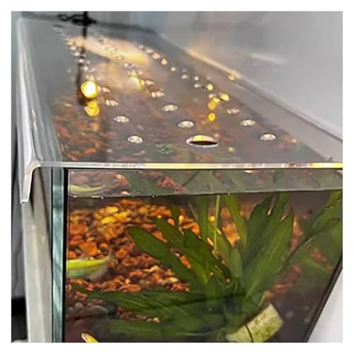 Acrylic Aquarium Anti-Jumping Lid Cover with Feeding Ventilation Hole, Clear Custom Fish Tank Top Cover Acrylic Grid Panel, for Aquarium Home - size: 51x16.5cm/20.1x6.5inch