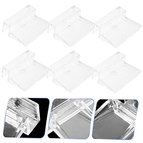 COLLBATH 16pcs Sturdy Acrylic Aquarium Lid Brackets Fish Tank Cover Support for Easy for Various Tank for Open
