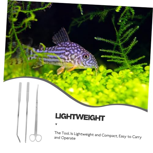 TOYANDONA Aquarium Scissors Tweezers Fish Tank Kit Plant Tools Water Plant Care Accessories