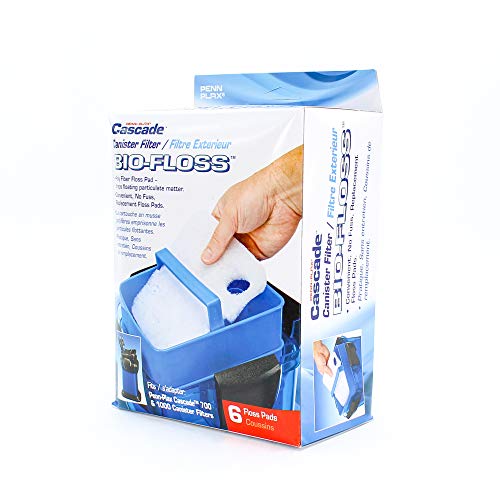 Penn-Plax Cascade 6 Pack Bio-Floss Replacement | Poly Fiber Floss Pads for Cascade 700 & 1000 Canister Aquarium Filters - style: Cascade 700 or 1000 Canister Filters