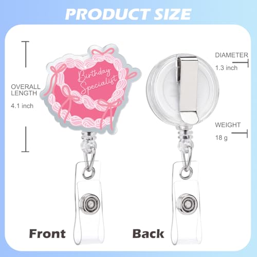 Cute Pink Nurse Badge Reel, Funny Birthday Specialist Labor and Delivery NICU ID Card Holder Retractable Clip for OB RN OBGYN Nurses Medical Assistant Maternity Postpartum - color: Birthday Specialist