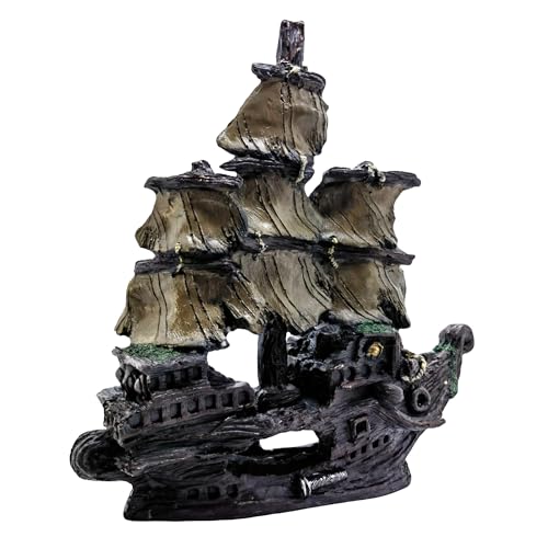 M2cbridge Aquarium Decor Castle Shipwreck Ornament Underwater Landscape(Galleon) - color: Galleon