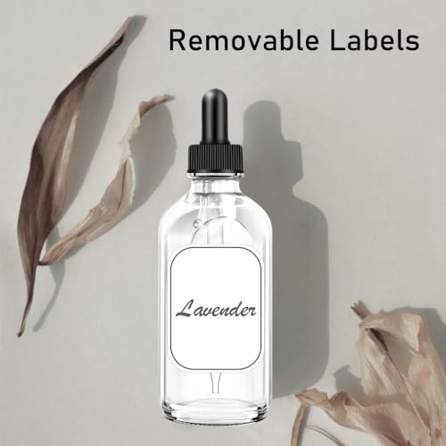 Bumobum Amber Dropper Bottles, 4oz Glass Bottle with Dropper for Essential Oils with Funnel, Labels & Pipette, 2-Pack Tincture Bottles with Dropper(Unbreakable Plastic Eye Dropper) - color: Amber and Clear