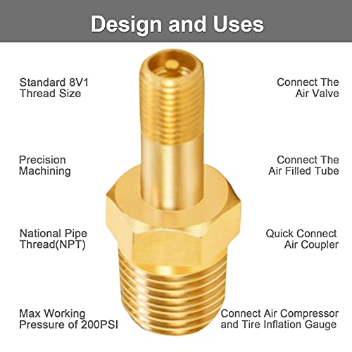 GODESON 1/4" NPT Tank Valve, Anti-Corrosion Brass Schrader Valve with 1/4" Male NPT,Using with Air Compressor Tanks(Pack of 4) - style: 1/4"NPT