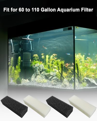 OCHIKI 4 Sets Aquarium Tank Filter Maintenance Kit Fit for AquaClear 110, Three-Stage Filtration Tank Carbon Filter & Foam Filter & Ceramic Rings & Bags for 60 to 110 Gallon Aquariums - size: for 60-110 Gallon