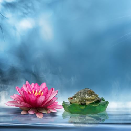 Mikikit Realistic Floating Turtle Statue Pond Decorations Garden Pond Accessory Resin Craft Ornament