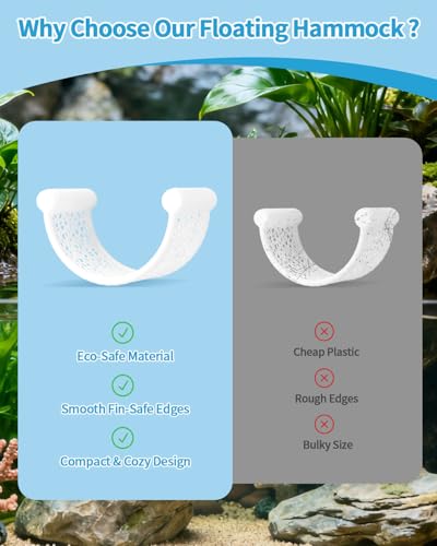 Floating Betta Hammock, Betta Fish Hammock, Floating Rest Platform or Small Aquariums, Nano Tanks, Shrimp, Corydoras, Betta Fish Tank Accessories, Fish Tank Decor, 3D Printed Aquarium Decor (White) - color: White