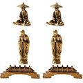 Acxico 6PC Brass Micro-Landscape Ornaments, Depicting Jiang Taigong Fishing, Fisherman's Small Bridge, Monk, with Miniature Fish Tank Decorations