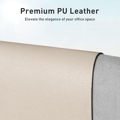 Aothia Large PU Leather Desk Pad Protector – Non-Slip Mouse Pad & Writing Mat for Office/Home, Waterproof, Easy to Clean (23.6" x 13.7", Eggshell) - color: Eggshell, size: 23.6" x 13.7"