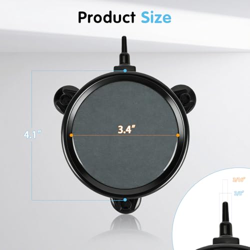 2PCS 4" Aquarium Air Stone Disc with 3 Suction Cups, Bubble Diffuser for Fish Tanks, Water Tanks & Hydroponic Systems