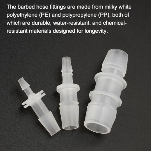 40pcs Hose Barb Fitting, Plastic Hose Barb Reducing Fittings Assortment,Barbed Reducer For Air Gas Water Liquid Line Catheter Tube Pump Adapters