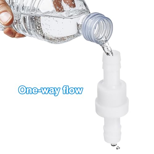 PATIKIL 3/8" Barb Hose One Way Inline Check Valve, 2 Pcs Plastic Non Return Water Stops Ozone Resistance Valve for Aquarium Garden Fuel Oil Air Gas, White - size: 3/8 Inch