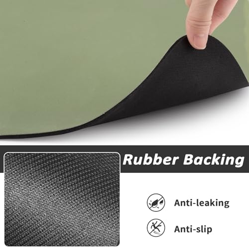HotLive Dog Food Mat - Absorbent Cat Mat for Food and Water, No Stains Pet Feeding Bowl Mat, Easy to Clean Pet Placemats, Quick Dry Dog Water Dispenser Mat for Messy Drinkers | Paw Green 16"x 24" - color: Paw Green, size: 16"x24"