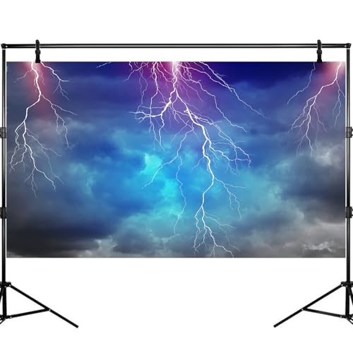 Stormy Sky Aquarium Background Dark Cloudy Lightning Flashes Night Sky Fish Tank Background Lightning Thunder Cloudy Skys Reptile Tank Backgrounds Hurricane Tornado Terrarium Backgrounds 24x12in - color: Blue_Purple, size: 24(W)x12(H)inches/ 60(W)*30cm(H)