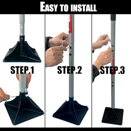 Heavy Duty Steel Tamper 8"x8" with 48 inch Handle and Rubber Grip Ideal Garden Landscaping Rammer for Earth Soil Asphalt, Gravel and Dirt Compaction Levelling Paver Tool Trash Tamper