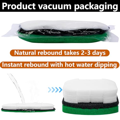 10 Pcs Pond Filter Maintenance Kit, Pond Filtration Replacement Pads, Filter Foam Pad Media Set for Model 5 in 1 300 Gal and 6 in 1 900 Gal Water Pump Improving Outdoor Water Quality