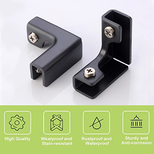 Glass Connector, 4Pcs Aluminum Alloy Glass Clamp 2 Way Glass Connectors Rimless Clip Holder for Fixing or DIY Fish Tank, Glass Wind Guard, Glass Display Cabinet, for 8-10mm Thickness - color: Aluminum Alloy,for 8-10mm, size: 4 Pieces