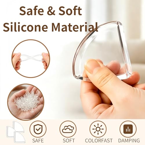 Silicone Corner Protectors & Edge Guards Kit, 0.8in x 6.6ft Clear Edge Protector, Self Adhesive Table Corner Guards Pads, Waterproof Furniture Safety Guards for Sharp Edges, Childproofing for Home