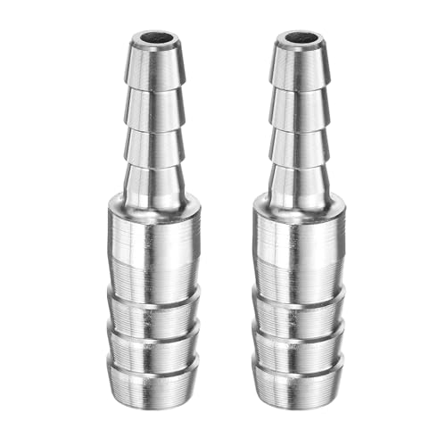 uxcell 3/8" to 1/4" Hose Barb Reducer Pipe Fitting 304 Stainless Steel Adapter Fluid Exchanger Connector for Water Oil Fuel Gas Pipe Connections 2pcs - size: 3/8" to 1/4"