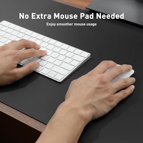 Aothia Non-Slip Waterproof PU Leather Desk Pad Protector for Mouse, Writing Desk, Office, Home, Laptop Blotter, 23.6" x 13.7", Black - color: Black, size: 23.6" x 13.7"