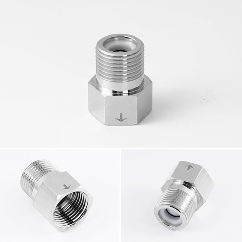 Hooshing Stainless Steel Check Valve 1/2" Male to 1/2" Female Thread Non Return One Way - size: 1/2" Male to 1/2" Female