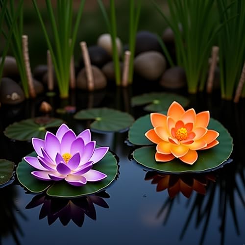 4 Pcs Artificial Water Lily Foam Lotus Flower Pond Decor for Pond Patio Garden Pool Garden Creative Accessories Artificial Plants and Flowers
